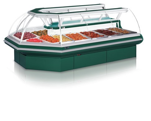 Tủ trưng bày cửa kính cong trượt OPO E0M1-06CS